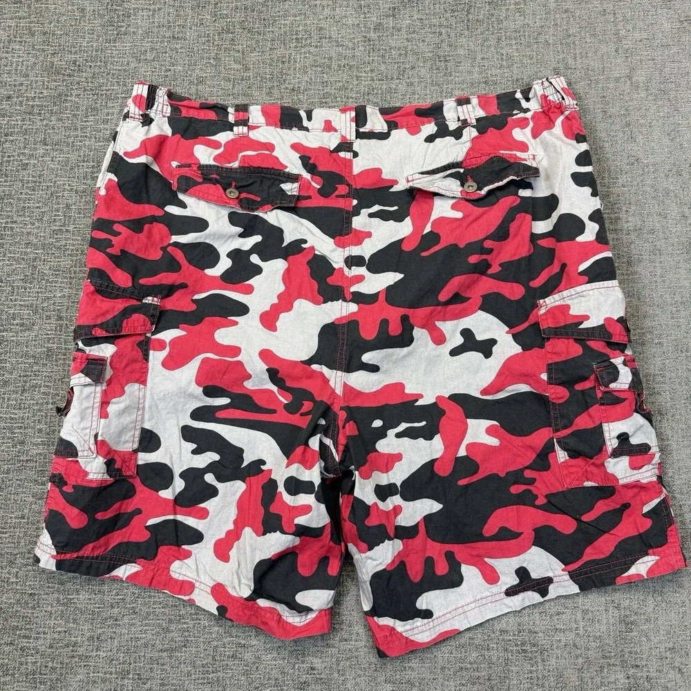 King‎ Size Cargo Shorts Mens 48 Big Red Camo Military Utility Elastic Waist